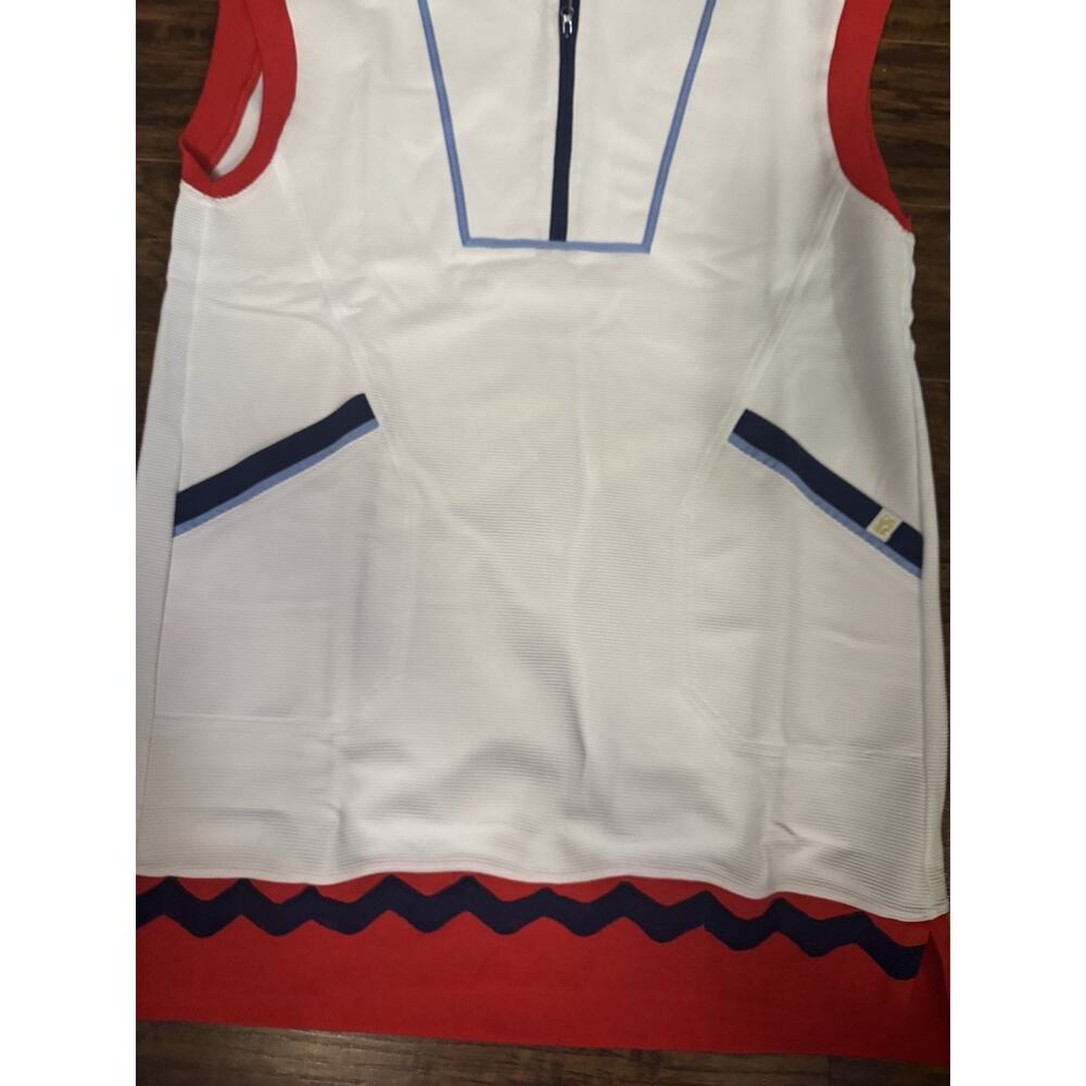Simply Southern Drew Sleeveless Dress White Red Blue Ribbed Beach Women’s M - Picture 2 of 7